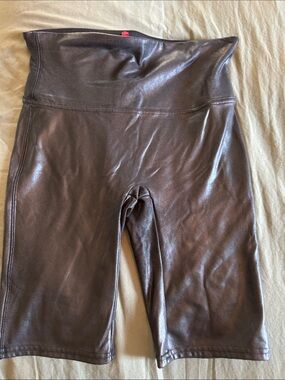 SPANX Brown High-Waist Bike Shorts